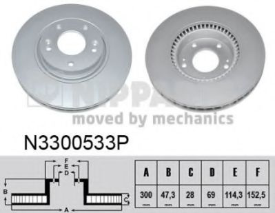 Disc frana HYUNDAI ix35 (LM, EL, ELH) (2009 - 2016) NIPPARTS N3300533P piesa NOUA