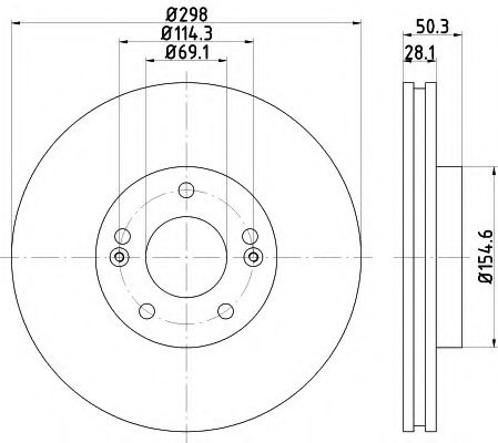 Disc frana HYUNDAI SANTA FE II (CM) (2005 - 2012) TEXTAR 92253603 piesa NOUA