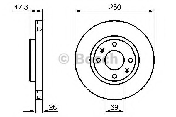 Disc frana HYUNDAI SONATA IV (EF) (1998 - 2005) BOSCH 0 986 479 229 piesa NOUA