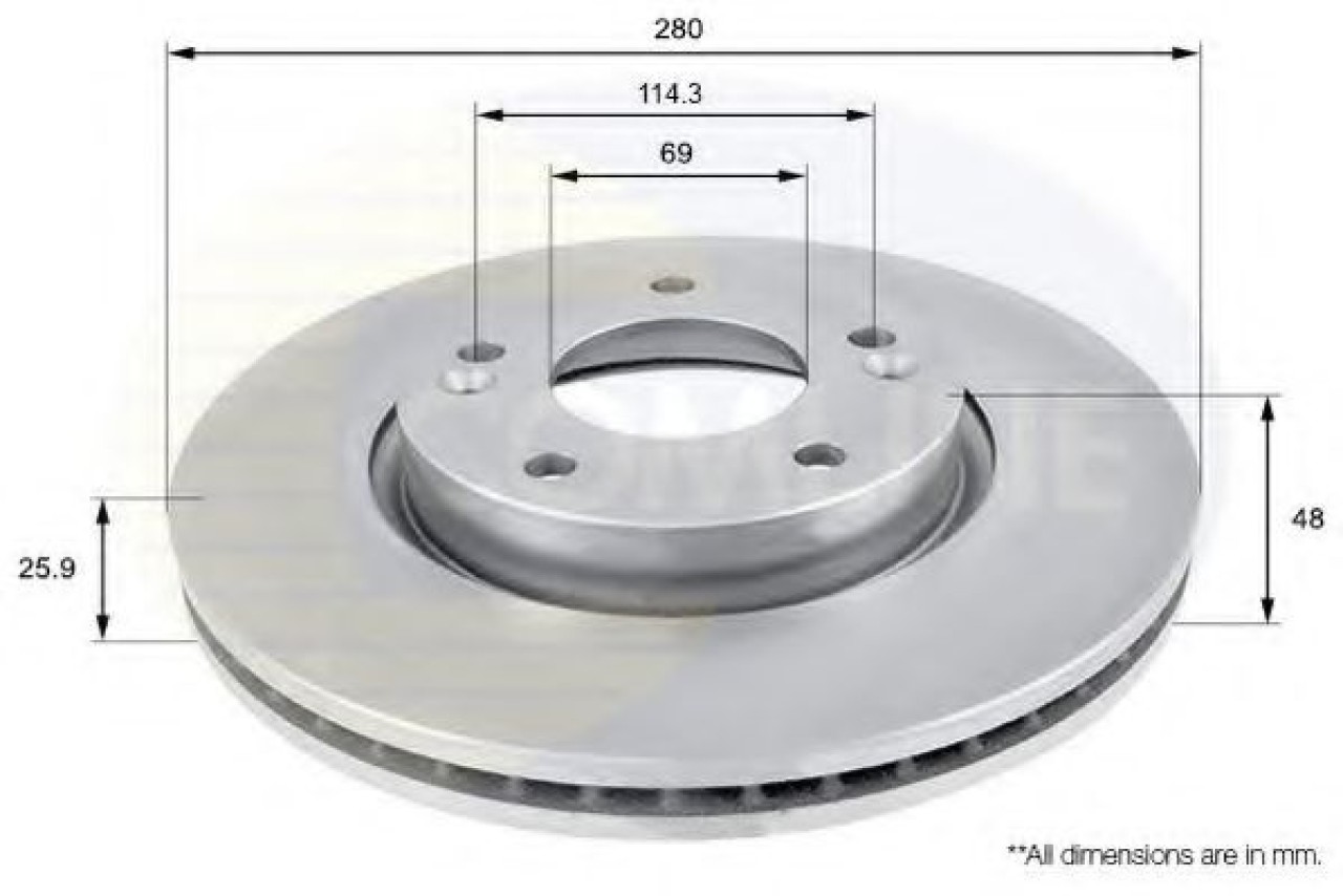 Disc frana HYUNDAI TUCSON (JM) (2004 - 2010) COMLINE ADC1041V piesa NOUA