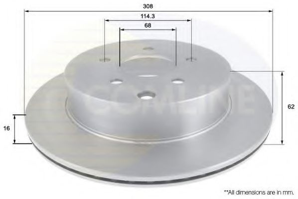 Disc frana INFINITI FX (2002 - 2008) COMLINE ADC0271V piesa NOUA