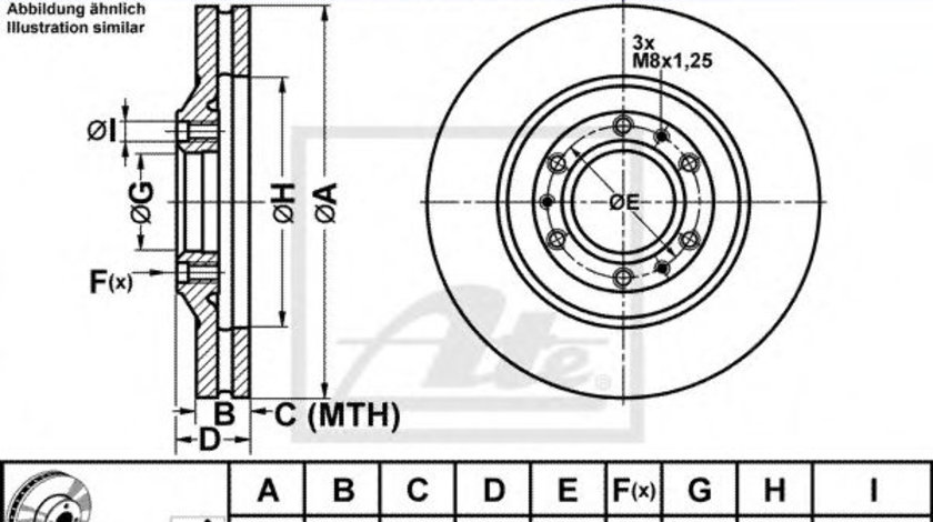 Disc frana ISUZU TROOPER deschis (2000 - 2016) ATE 24.0126-0111.1 piesa NOUA