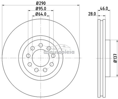 Disc frana IVECO DAILY V caroserie inchisa/combi (2011 - 2014) KRIEGER 0950004092 piesa NOUA