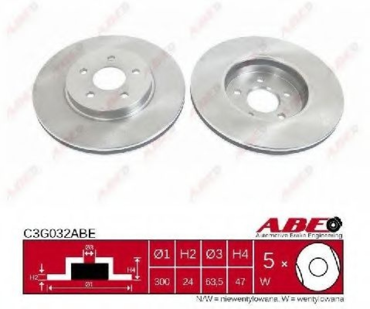 Disc frana JAGUAR X-TYPE (CF1) (2001 - 2009) ABE C3G032ABE piesa NOUA