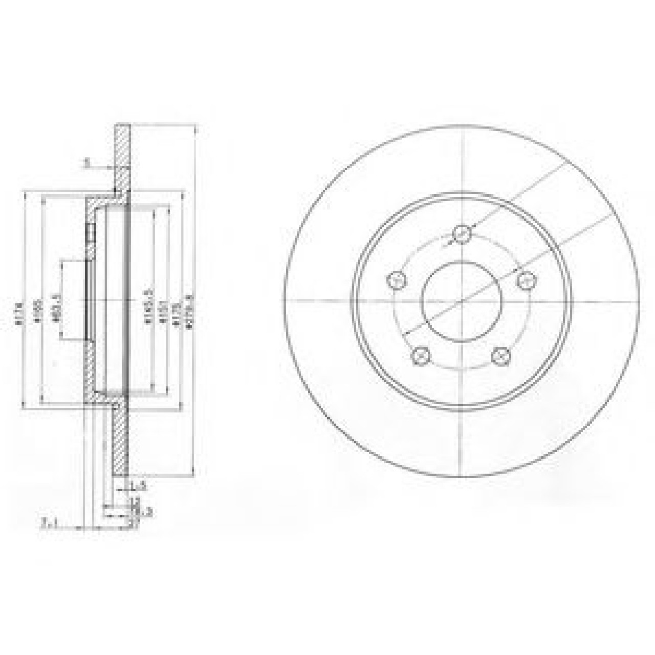 Disc frana JAGUAR X-TYPE (CF1) (2001 - 2009) DELPHI BG3663C piesa NOUA