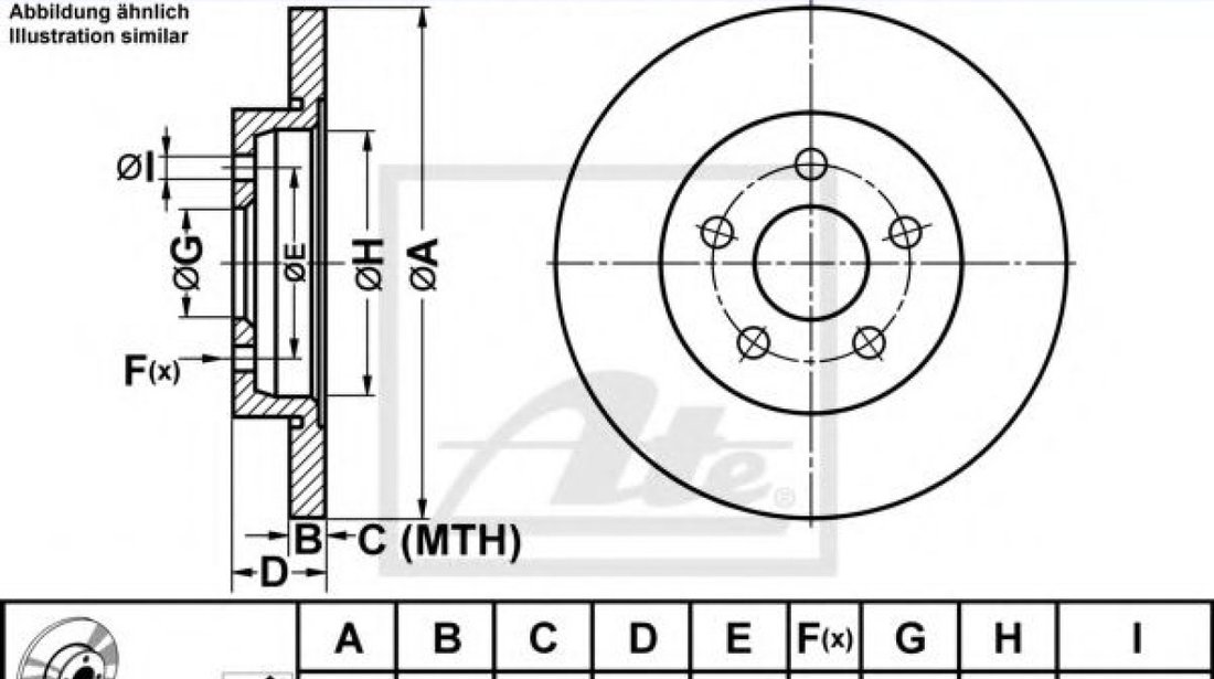 Disc frana JAGUAR X-TYPE Estate (CF1) (2003 - 2009) ATE 24.0112-0154.1 piesa NOUA