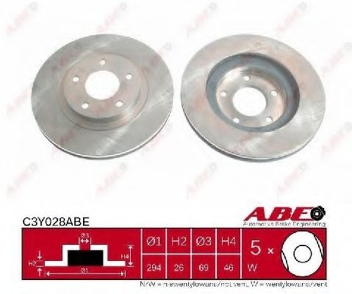 Disc frana JEEP COMPASS (MK49) (2006 - 2016) ABE C3Y028ABE piesa NOUA