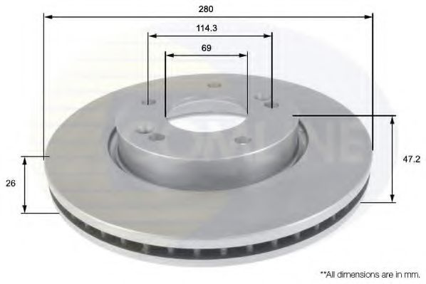 Disc frana KIA CEED Hatchback (ED) (2006 - 2012) COMLINE ADC1098V piesa NOUA