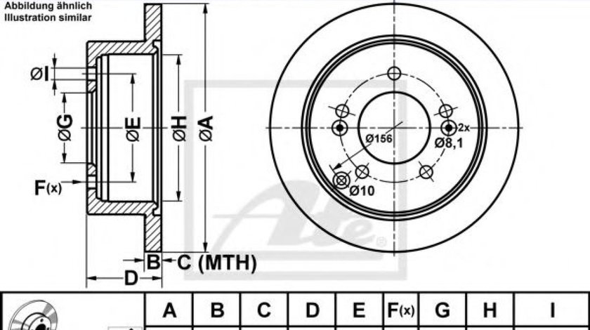 Disc frana KIA MAGENTIS (MG) (2005 - 2016) ATE 24.0110-0318.1 piesa NOUA