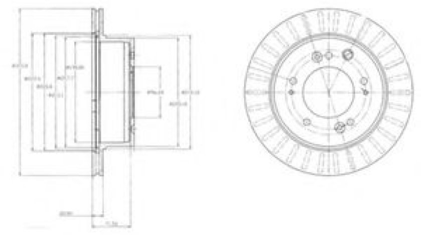 Disc frana KIA SORENTO I (JC) (2002 - 2009) DELPHI BG4331 piesa NOUA