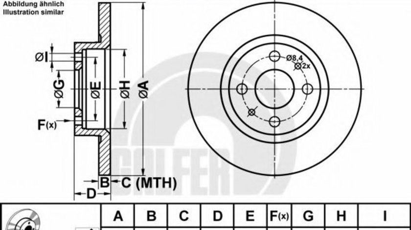 Disc frana LANCIA YPSILON (843) (2003 - 2011) GALFER B1.G212-0127.1 piesa NOUA