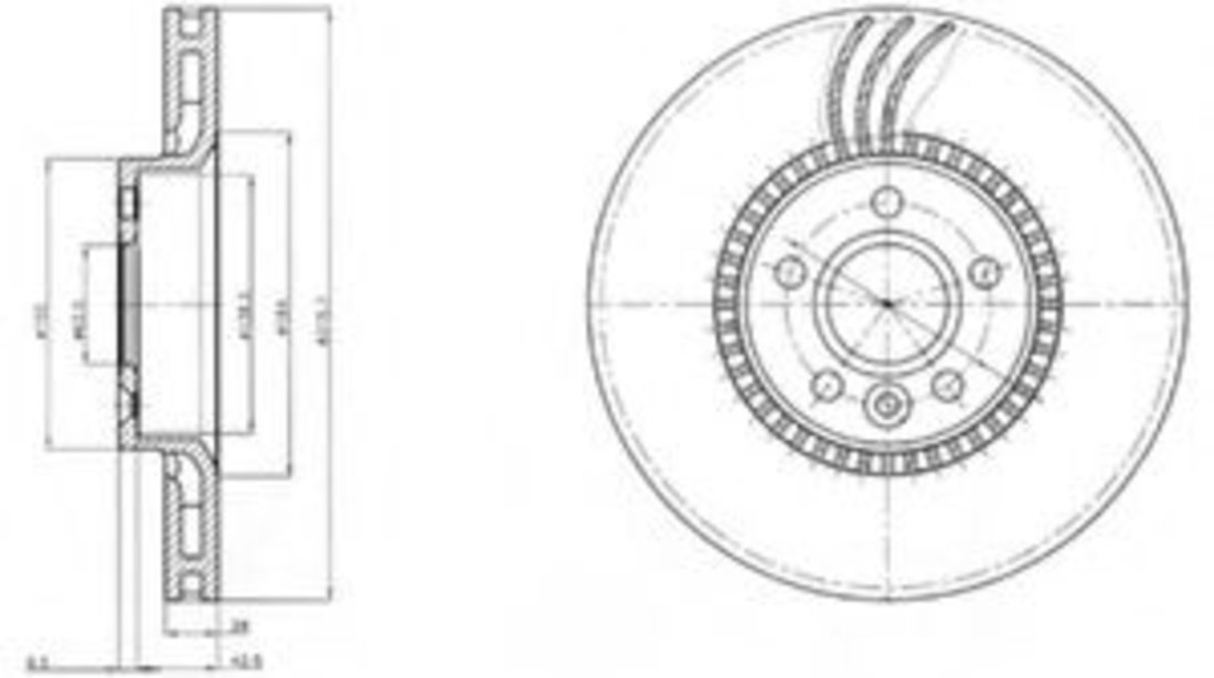 Disc frana LAND ROVER FREELANDER 2 (LF, FA) (2006 - 2014) DELPHI BG4123 piesa NOUA