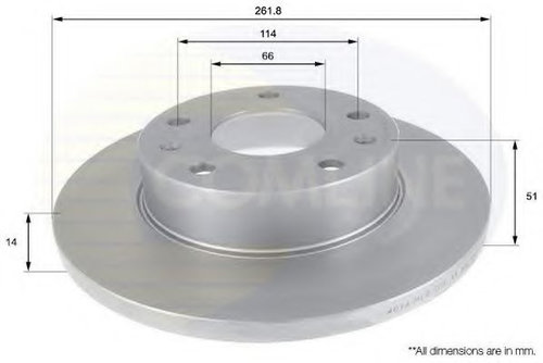 Disc frana LAND ROVER FREELANDER (LN) (1998 - 2006) COMLINE ADC1308 piesa NOUA