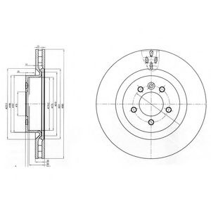 Disc frana LAND ROVER RANGE ROVER SPORT (LS) (2005 - 2013) DELPHI BG9007C piesa NOUA