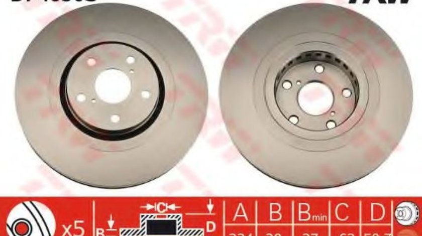 Disc frana LEXUS GS (GRL1, GWL1) (2011 - 2016) TRW DF4856S piesa NOUA