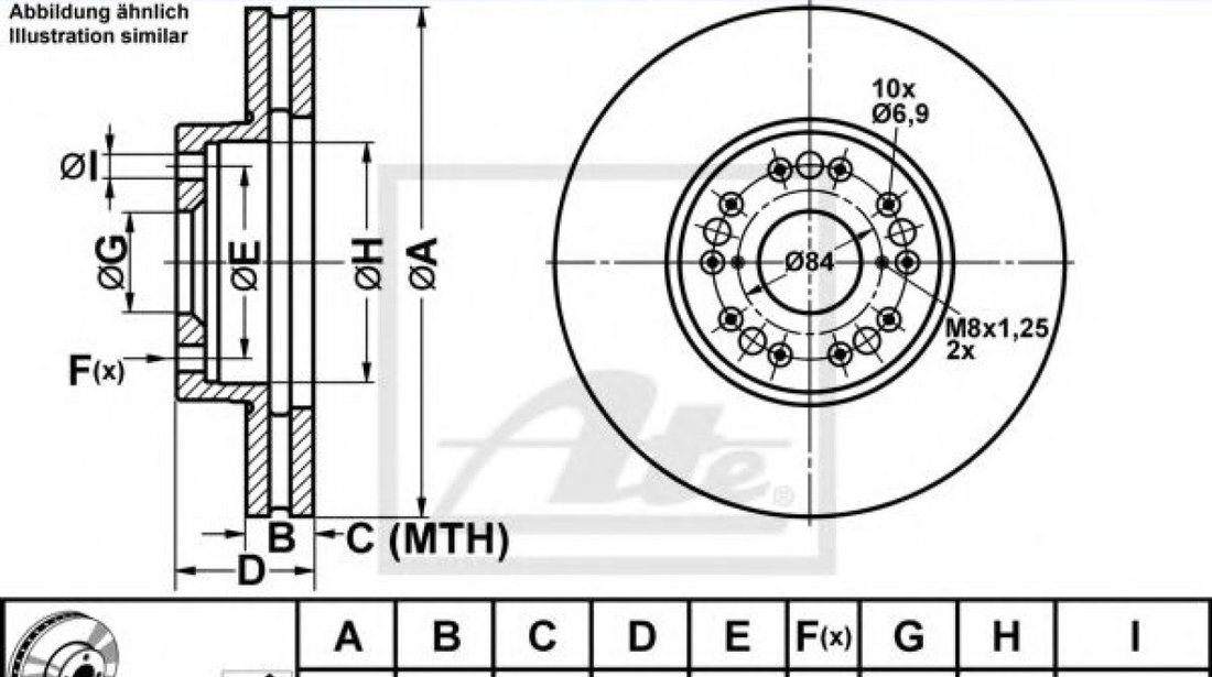 Disc frana LEXUS GS (UZS161, JZS160, UZS160) (1997 - 2005) ATE 24.0132-0701.1 piesa NOUA