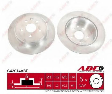 Disc frana LEXUS GS (UZS161, JZS160, UZS160) (1997 - 2005) ABE C42014ABE piesa NOUA