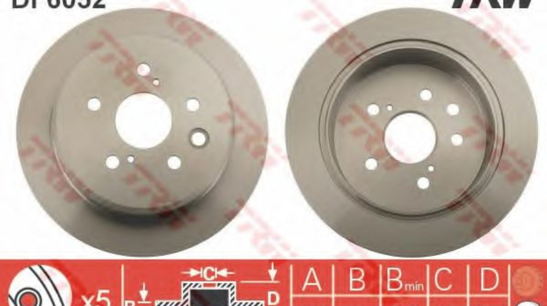 Disc frana LEXUS IS II (GSE2, ALE2, USE2) (2005 - 2016) TRW DF6052 piesa NOUA