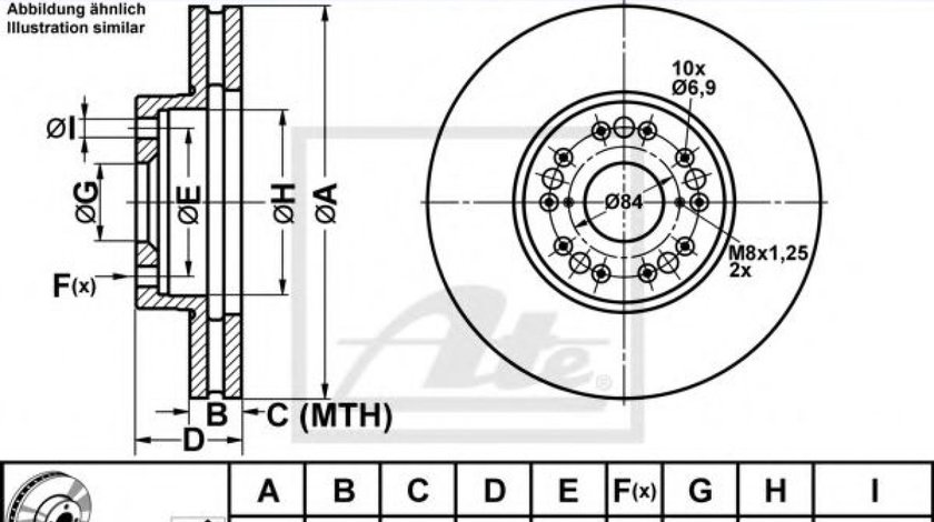 Disc frana LEXUS IS SportCross (2001 - 2005) ATE 24.0132-0701.1 piesa NOUA