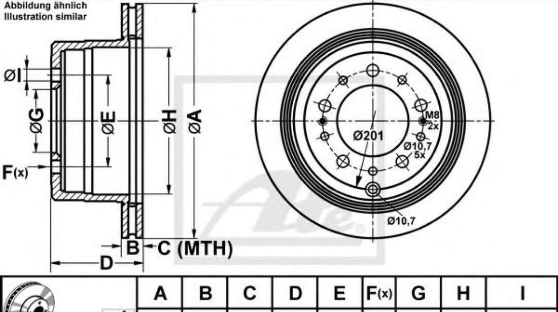 Disc frana LEXUS LX (UZJ100) (1997 - 2008) ATE 24.0118-0143.1 piesa NOUA