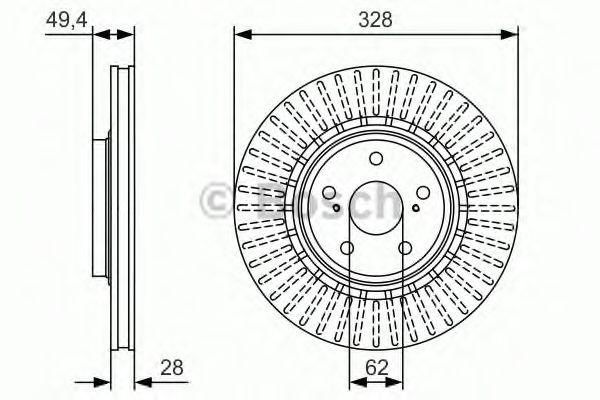 Disc frana LEXUS NX (ZGZ1, AGZ1, AYZ1) (2014 - 2016) BOSCH 0 986 479 T00 piesa NOUA