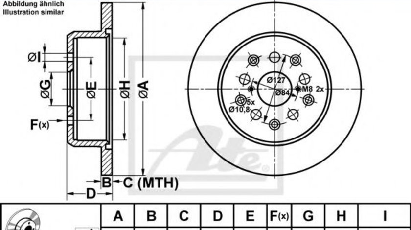 Disc frana LEXUS SC (UZZ40_) (2001 - 2010) ATE 24.0112-0703.1 piesa NOUA