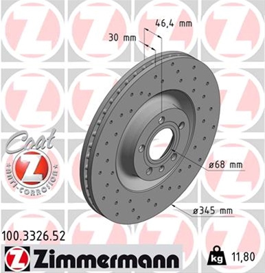 Disc Frana Livrabil 1 Buc Zimmermann Vag 100.3326.52