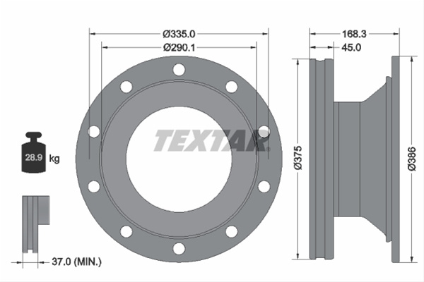 Disc Frana Livrabil 1 Bucata Textar 93308800