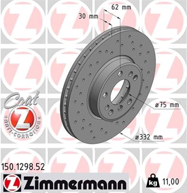 Disc Frana Livrabil Numai Pereche Zimmermann Bmw 150.1298.52