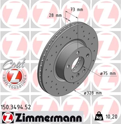 Disc Frana (livrabil Numai Pereche) Zimmermann Bmw 150.3494.52