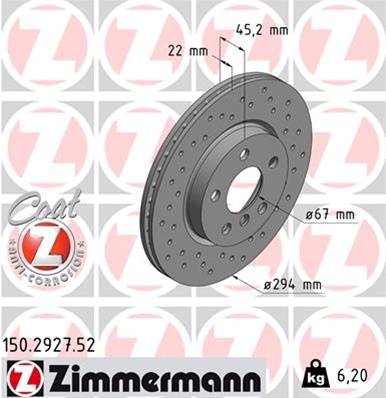 Disc Frana (livrabil Numai Pereche) Zimmermann Bmw 150.2927.52