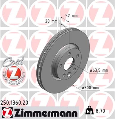 Disc Frana (livrabil Numai Pereche) Zimmermann Ford 250.1360.20