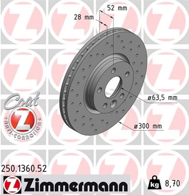 Disc Frana Livrabil Numai Pereche Zimmermann Ford 250.1360.52