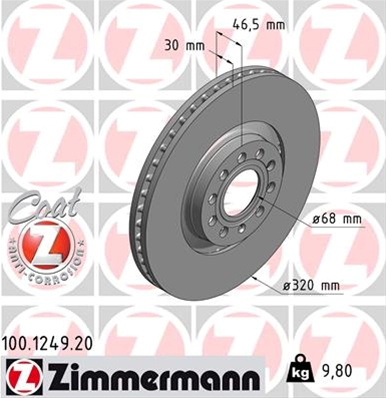 Disc Frana (livrabil Numai Pereche) Zimmermann Vag 100.1249.20