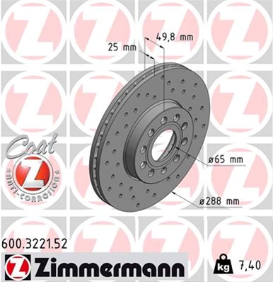 Disc Frana (livrabil Numai Pereche) Zimmermann Vag 600.3221.52