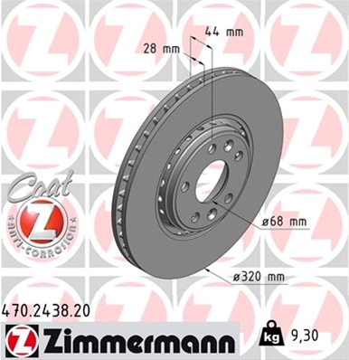 Disc Frana (livrabil Numai Pereche) Zimmermann Renault 470.2438.20