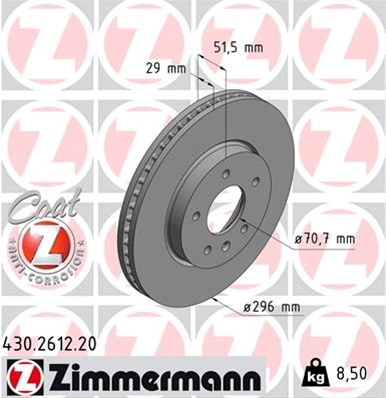 Disc Frana Livrabil Numai Pereche Zimmermann Chevrolet 430.2612.20