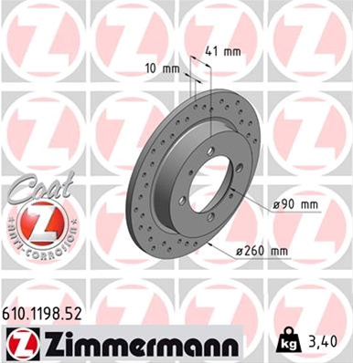 Disc Frana (livrabil Numai Pereche) Zimmermann Volvo 610.1198.52