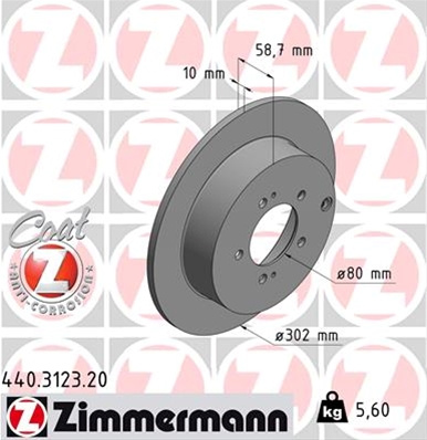 Disc Frana (livrabil Numai Pereche) Zimmermann Citroen/Peugeot 440.3123.20