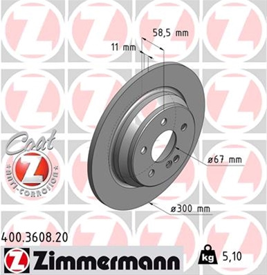 Disc Frana (livrabil Numai Pereche) Zimmermann Mercedes-Benz 400.3608.20