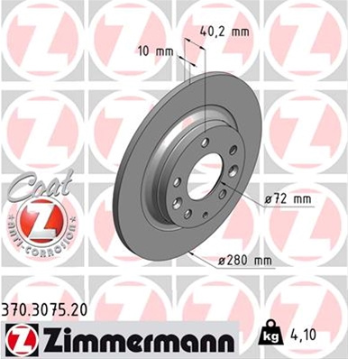 Disc Frana Livrabil Numai Pereche Zimmermann Mazda (Faw) 370.3075.20