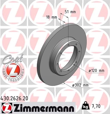 Disc Frana (livrabil Numai Pereche) Zimmermann Renault 430.2626.20