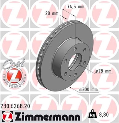 Disc Frana Livrabil Numai Preche Zimmermann Iveco 230.6268.20