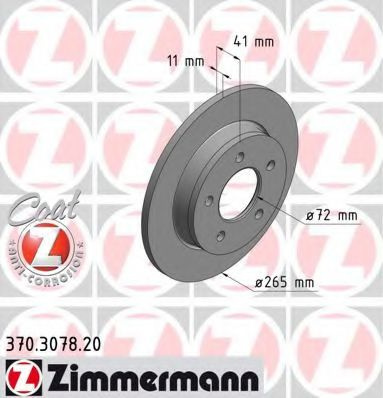 Disc frana MAZDA 3 (BK) (2003 - 2009) ZIMMERMANN 370.3078.20 piesa NOUA