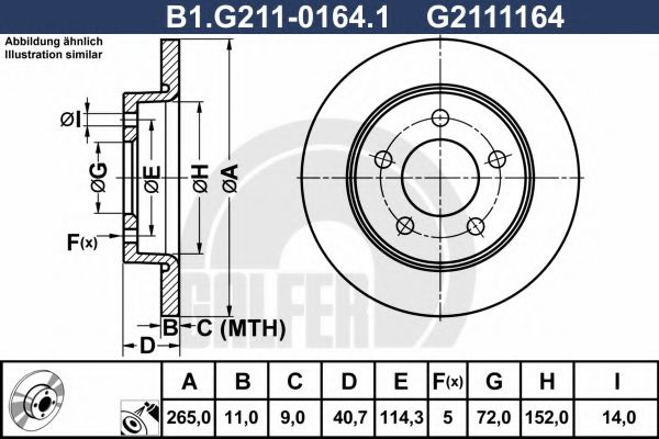 Disc frana MAZDA 3 (BL) (2008 - 2016) GALFER B1.G211-0164.1 piesa NOUA