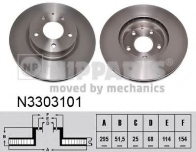 Disc frana MAZDA 3 (BM) (2013 - 2016) NIPPARTS N3303101 piesa NOUA