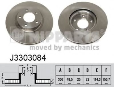 Disc frana MAZDA 3 Limuzina (BL) (2008 - 2016) NIPPARTS J3303084 piesa NOUA