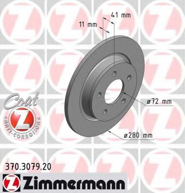 Disc frana MAZDA 5 (CR19) (2005 - 2016) ZIMMERMANN 370.3079.20 piesa NOUA