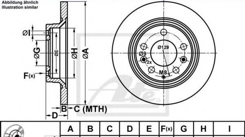 Disc frana MAZDA 6 Combi (GH) (2008 - 2016) ATE 24.0110-0302.1 piesa NOUA