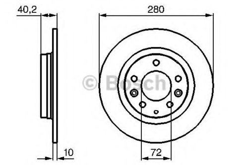 Disc frana MAZDA 6 Combi (GH) (2008 - 2016) BOSCH 0 986 479 B77 piesa NOUA